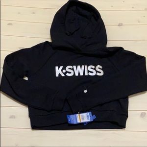 K Swiss crop top hoodie NWT